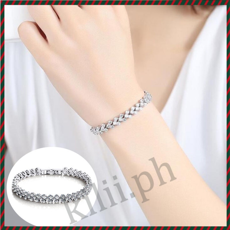 Kilii Vòng Tay Đính Đá Hình Trái Tim Thời Trang