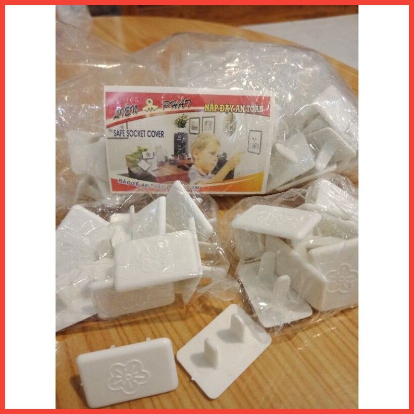 COMBO 10 NÚT NHỰA 2 CHẤU BỊT Ổ ĐIỆN CHỐNG GIẬT AN TOÀN CHO BÉ