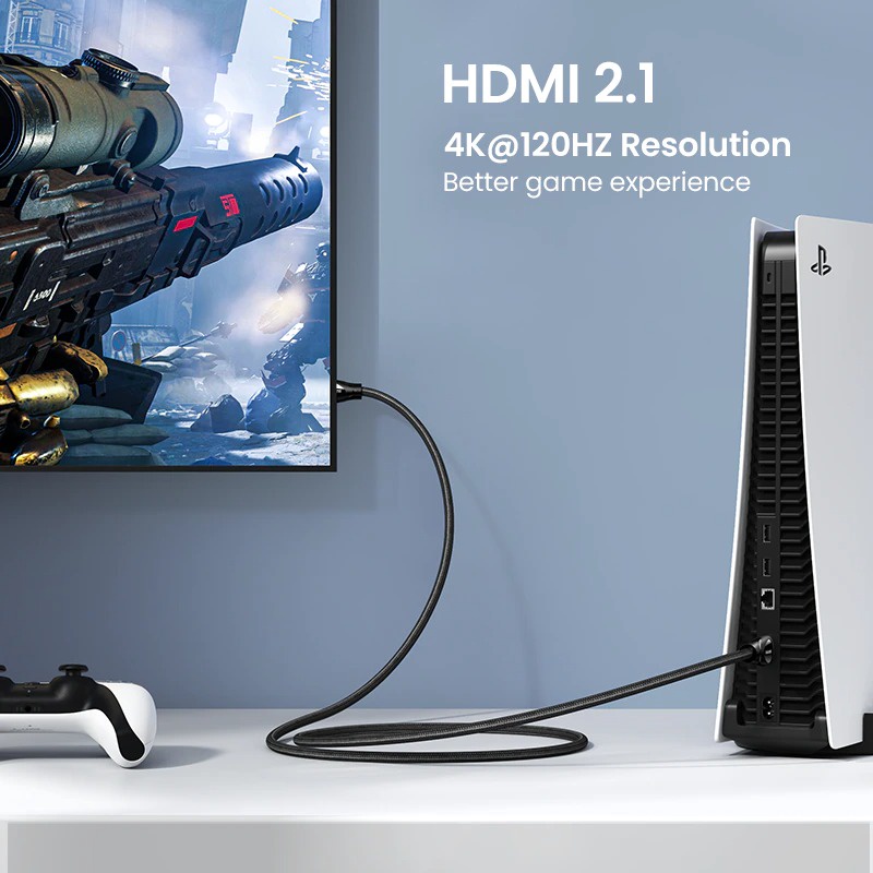 Cáp HDMI 2.1 chuẩn 8K@60MHz 4K@120Hz Cao Cấp 48Gbps Ugreen - Hàng Chính Hãng