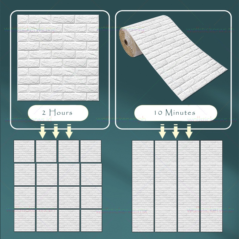 Cuộn Giấy Dán Tường 3D Bằng Xốp 5Mx50Cm Tự Dính Chống Nước Chống Ẩm Trang Trí Nhà Cửa
