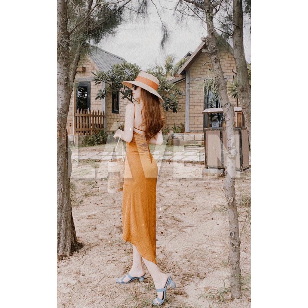 Đầm maxi hai dây tôn dáng có mút ngực