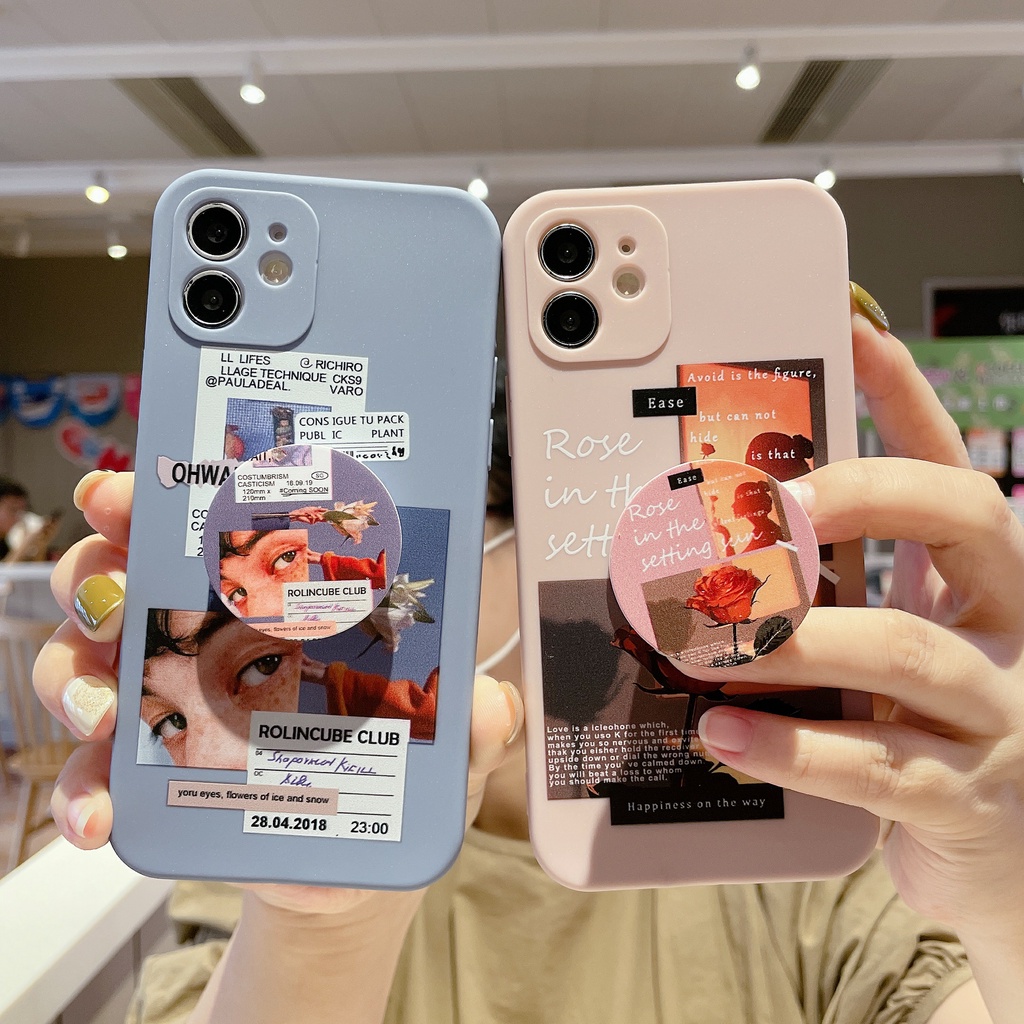 Ốp lưng VIVO Y21 Y33S Y20 Y12A Y12S Y50 Y30 Y91C U10 Y15S Y15A Y20S S1 V9 V15 Y12 Y15 Y17 Y93 Y95 V11i Pro case Bao da điện thoại thời trang hàn quốc có đế