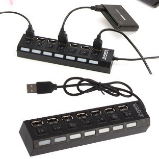 Bộ chia USB HUB 2.0 7 cổng có công tắc on off