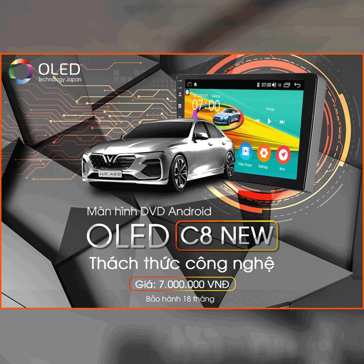 Màn hình DVD Android Oled C8 New cho xe Toyota - Đi đầu xu hướng giá rẻ của dòng sản phẩm công nghệ 4.0