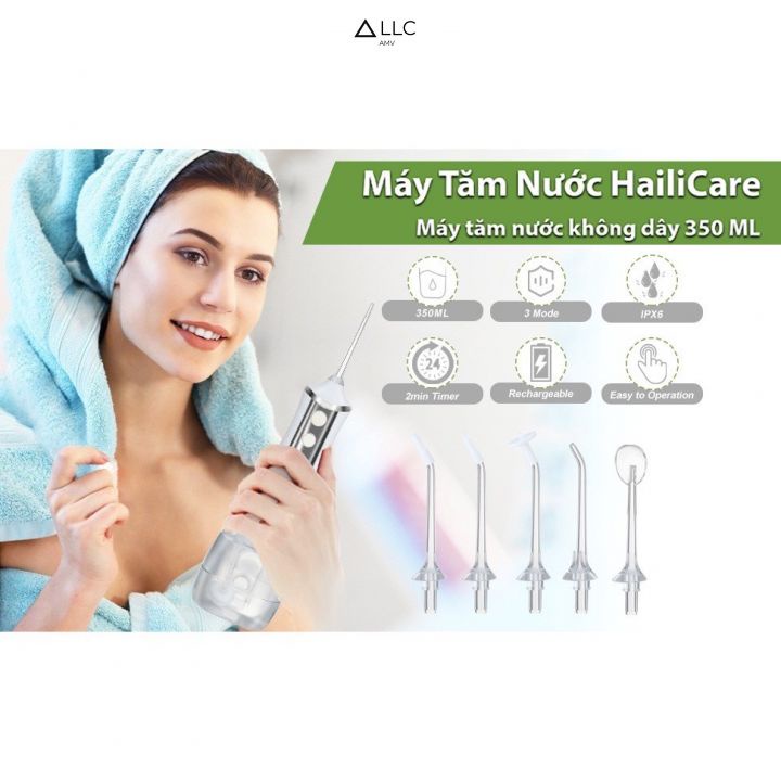 Máy tăm nước Hailicare vệ sinh răng miệng bảo vệ chân răng và nướu,Hàng cao cấp nhập khẩu chính hãng