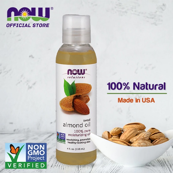 Now Almond Oil Hỗ Trợ Dưỡng Tóc, Cải Thiện Làn Da, Giúp Da Trắng Sáng