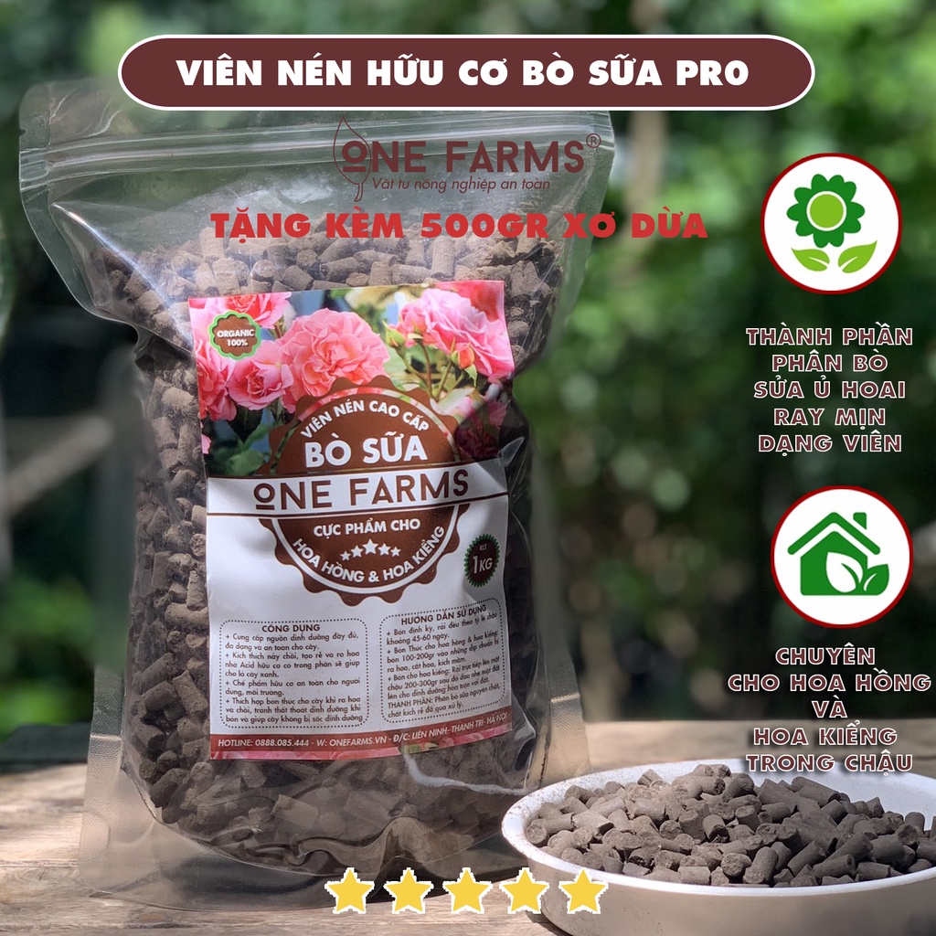 Viên nén hữu cơ bò sữa Pro, viên khoáng chuyên dùng cho hoa va cây kiểng.