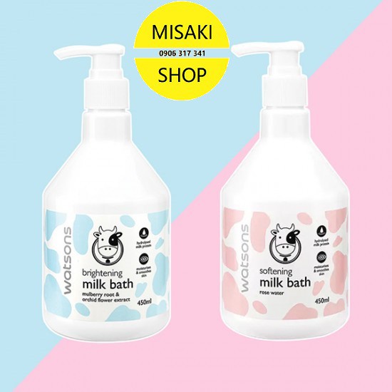 {Hàng Nhập Khẩu} Sữa Tắm Con Bò Watsons Milk Bath Thái Lan 450ml