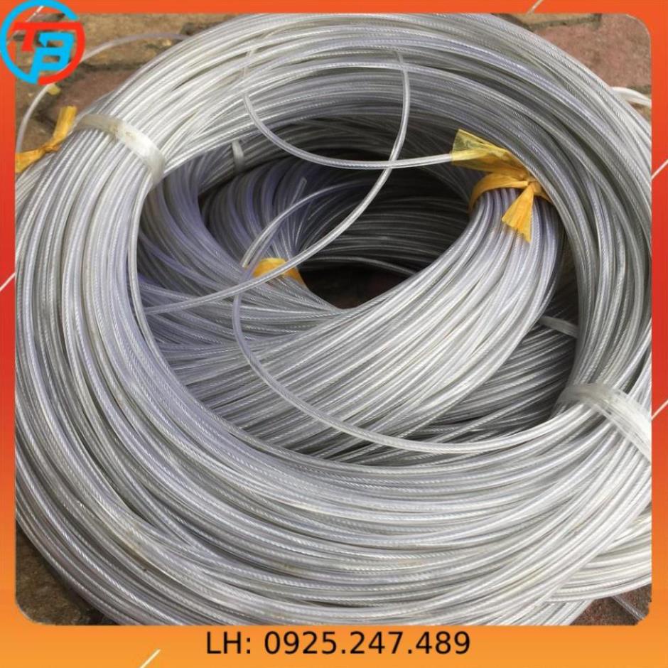 Dây cáp bọc nhựa đường kính 4mm làm dây phơi set 1m, chằng chống giằng kéo cột, buộc đồ, cột đồ