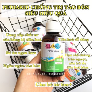 Siro Ngừa táo bón cho trẻ từ 6 tháng tuổi Pediakid Transit Doux - PHÁP