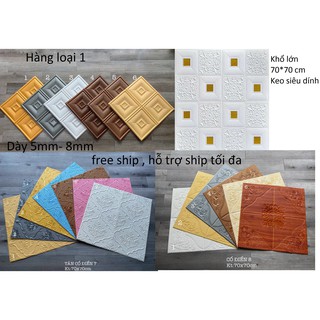 [Free ship]Xốp dán tường giả da hoa văn cao cấp , kt 70*70 cm