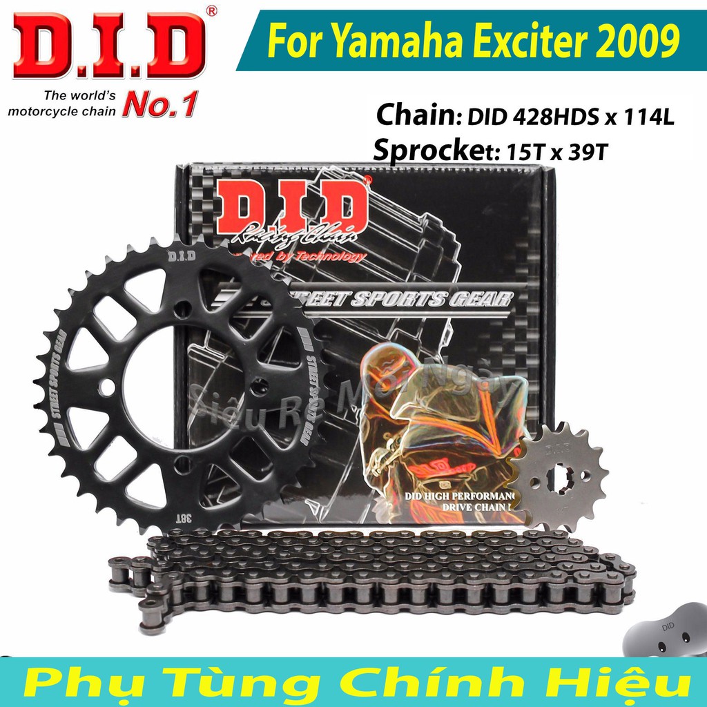 Bộ Nhông Sên Dĩa DID Exciter 2009 và 2010 Côn Tự Động Sên 10ly Thái Lan ( 15T x 39T )