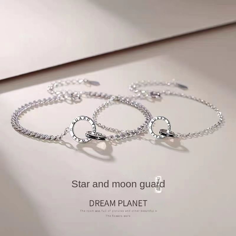 vòng tay đôi nam nữ Vòng Tay Bạc 925 Bản Dài Khóa Chữ love Thời Trang Sang Trọng Cho Cặp Đôi