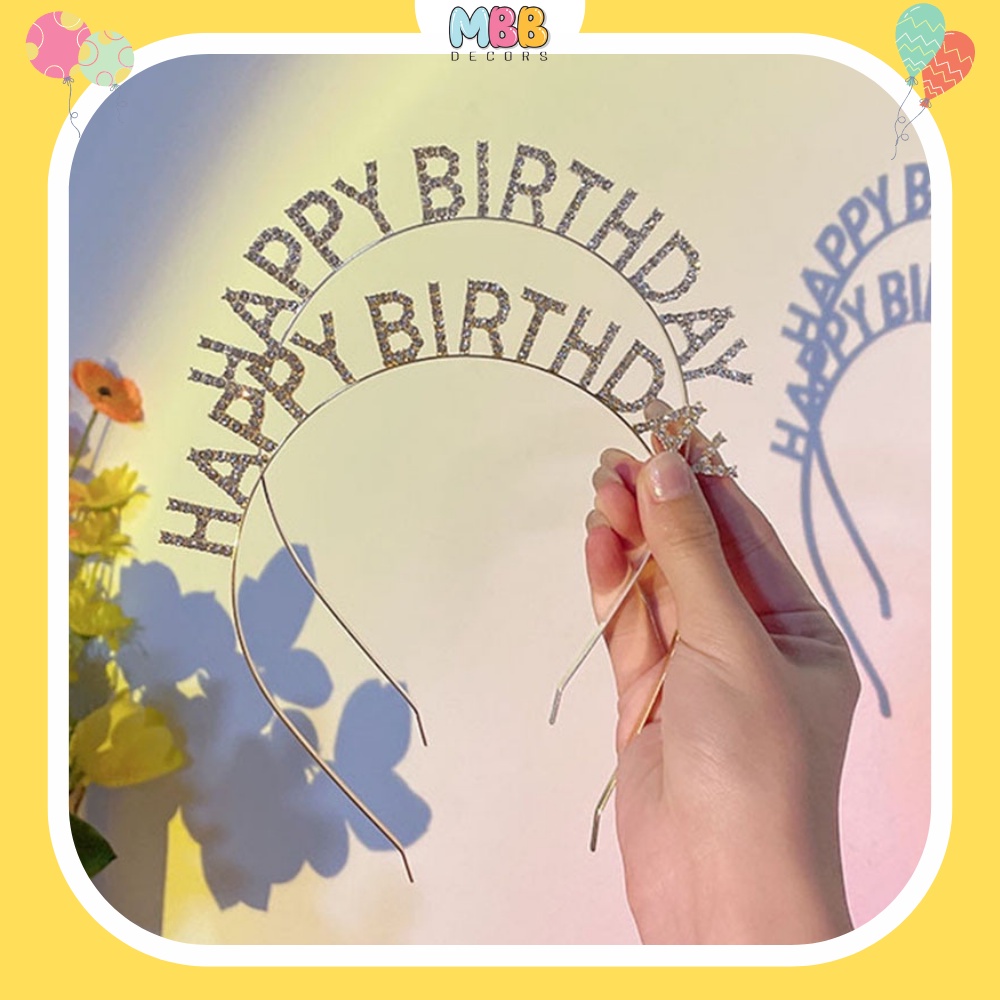 [TPHCM] Cài Tóc Chữ HAPPY BIRHTDAY Nhiều Màu Sắc, Bờm Tóc Sinh Nhật, Cài Nhựa hoặc Có Đính Đá Dành Cho Nữ