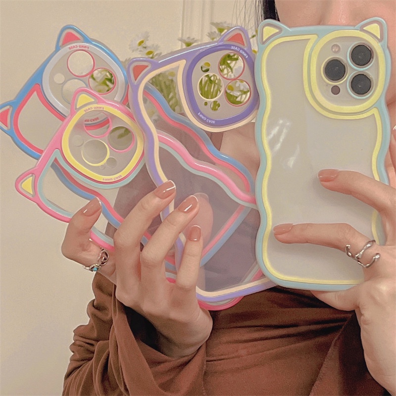 Ốp lưng i phone tai mèo gợn sóng 7plus x xsmax 11 11promax 12promax 13 13promax- Dino case DT21