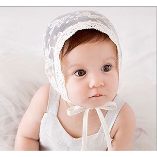 Mũ Trùm Đầu Phối Ren Thêu Họa Tiết Thoáng Khí Phong Cách Hàn Quốc Cho Bé