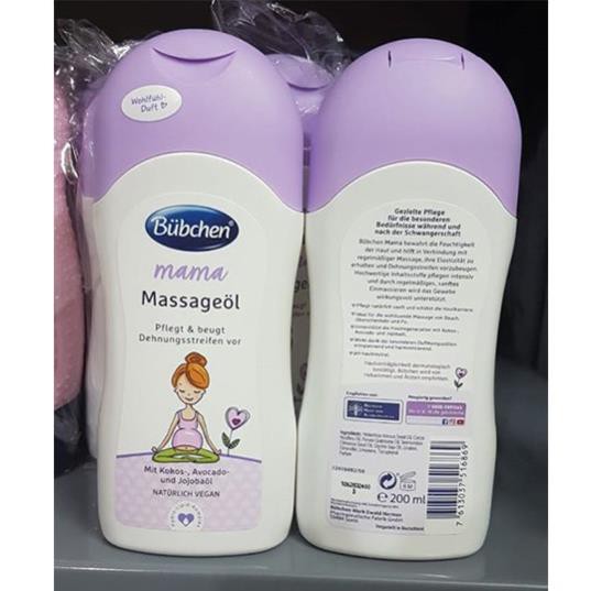 Dưỡng thể Bubchen mama Massageol mẫu mới chống rạn da cho bà bầu , xách tay Đức - Chuẩn
