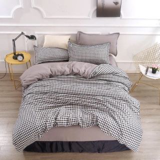 Cotton poly caro đen trắng