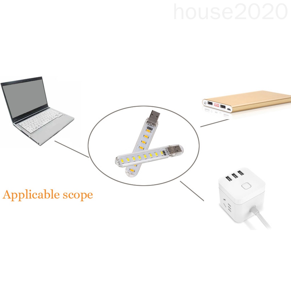 Đèn usb USB 3000K 7000K trong suốt dành cho laptop HOUSE2020