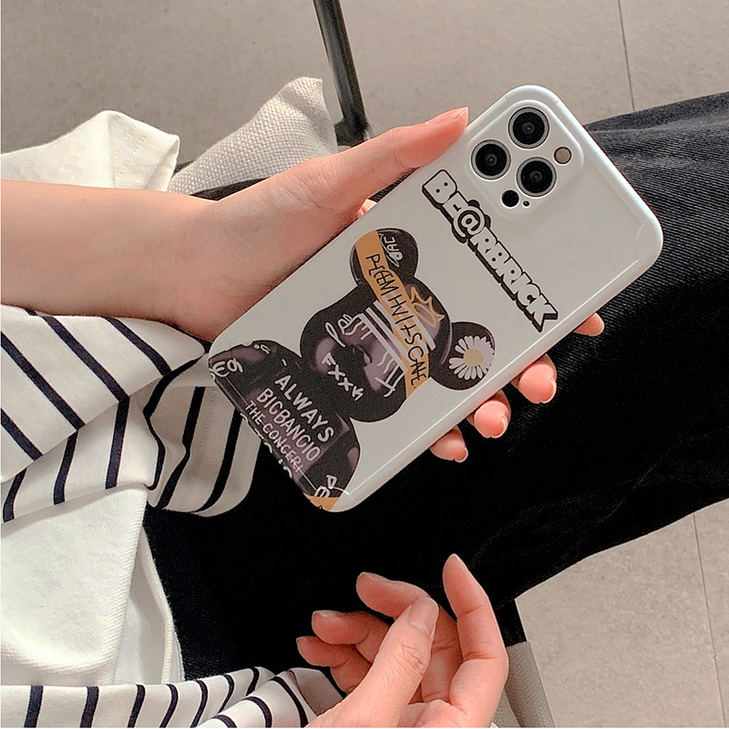 iPhone 12 Case Fashion G-DRAGON BEAR Lens protection Creative Shockproof Matte for iPhone 12 Pro Max X Xs Max XR SE2 78Plus 11 Pro Max Soft Cover