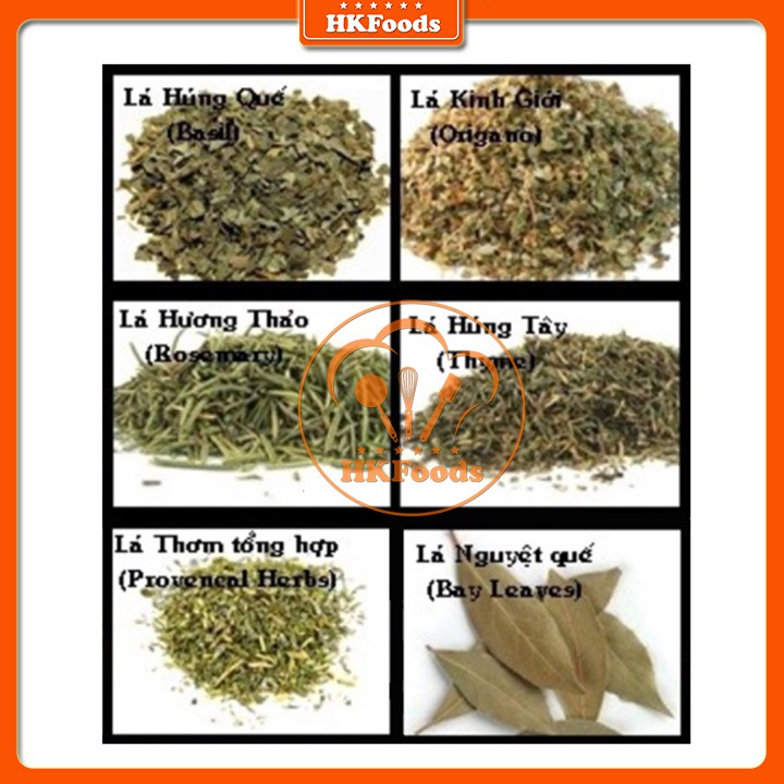 [Mã 77FMCGSALE1 giảm 10% đơn 250K] Lá thơm Oregano/Rosemary/Basil/Thyme/NguyệtQuế gói nhỏ 10g