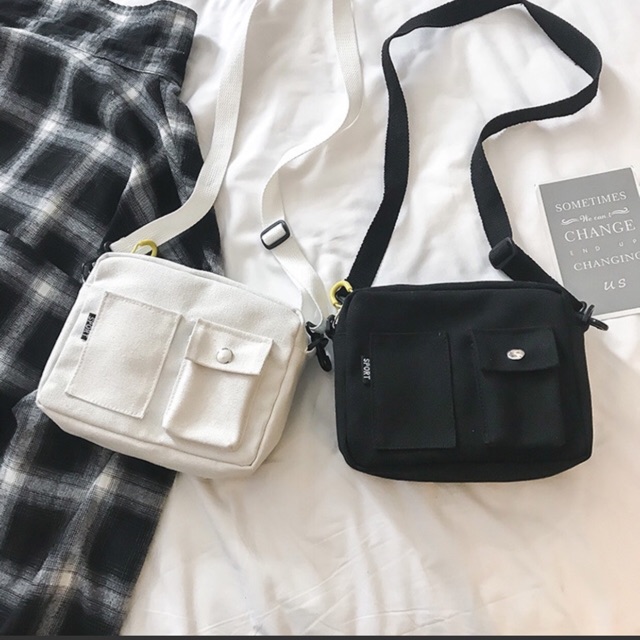 Túi vải canvas đeo chéo