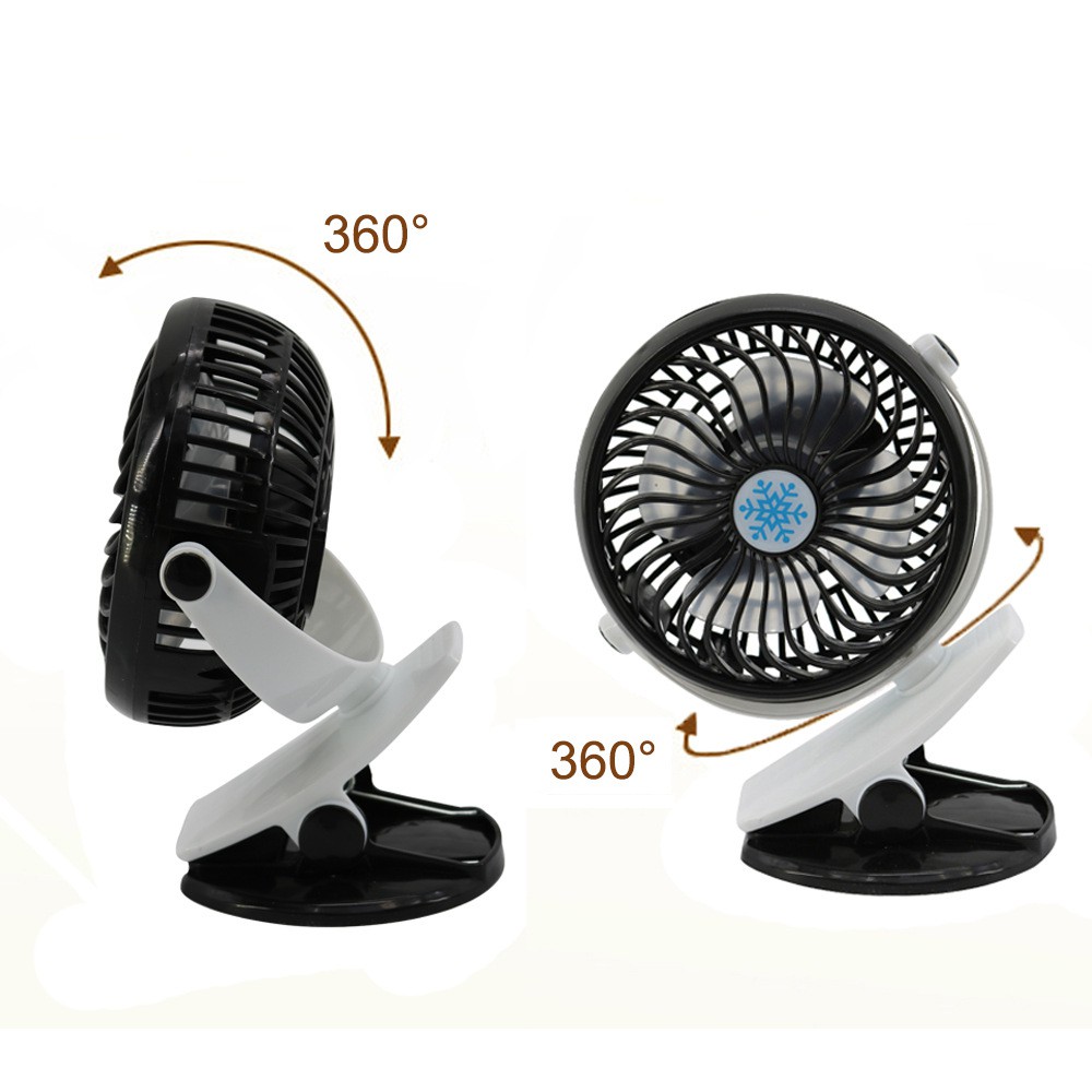Quạt Sạc Kẹp Bàn Xoay 360 Độ- pin sạc, 3 cấp độ (Giao Màu Ngẫu Nhiên) | BigBuy360 - bigbuy360.vn