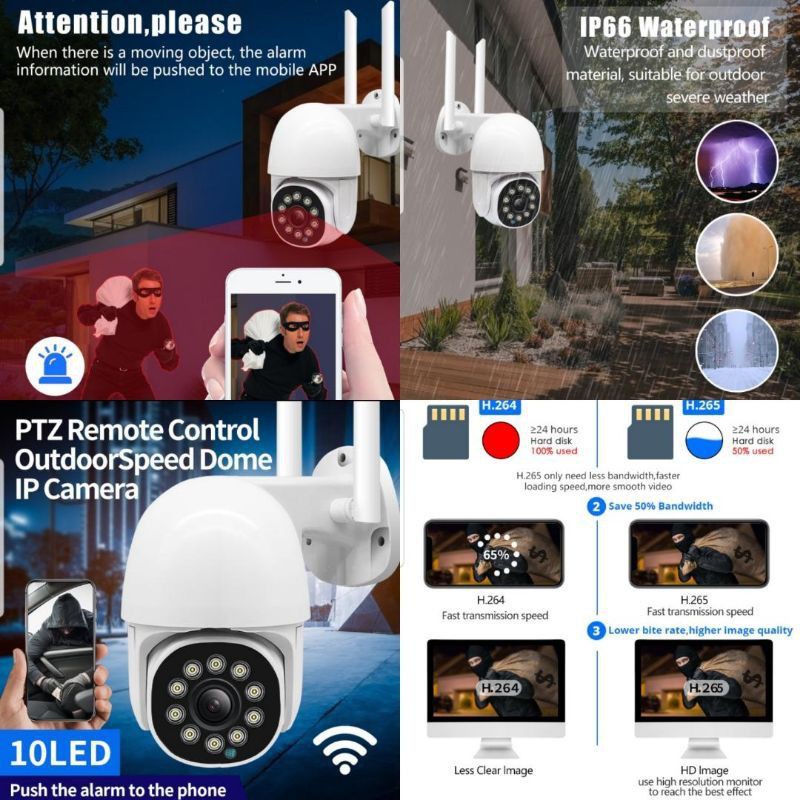 Camera An Ninh Ip V380 Pro Sped Dome 3mp Ptz Spedome 3mp Wifi Không Dây 2 Ăng Ten Full Hd