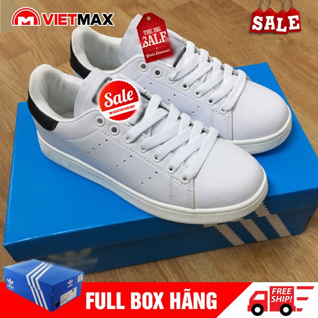 SALE Giày Thể Thao Stan Smith Trắng Gót Đen Full Box (Kèm Hộp)