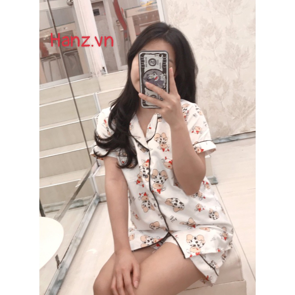 Bộ đồ ngủ nữ pijama bò sữa cộc đùi bộ mặc nhà chất kate thái thoải mái dễ thương giá rẻ H5 | BigBuy360 - bigbuy360.vn