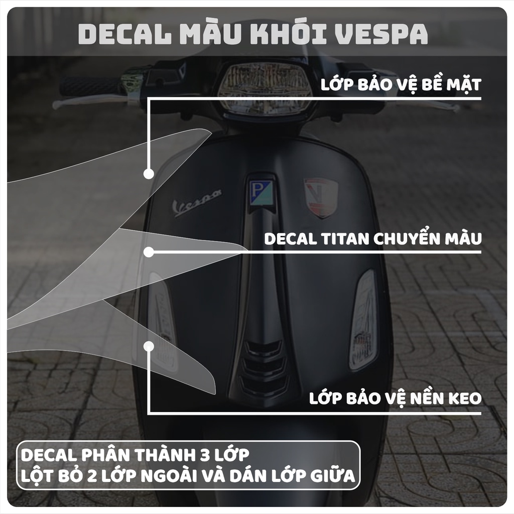 Decal VESPA SPINT - PRIMAVERA Bảo vệ đèn XI NHAN CHÓA ĐÈN MÀU KHÓI