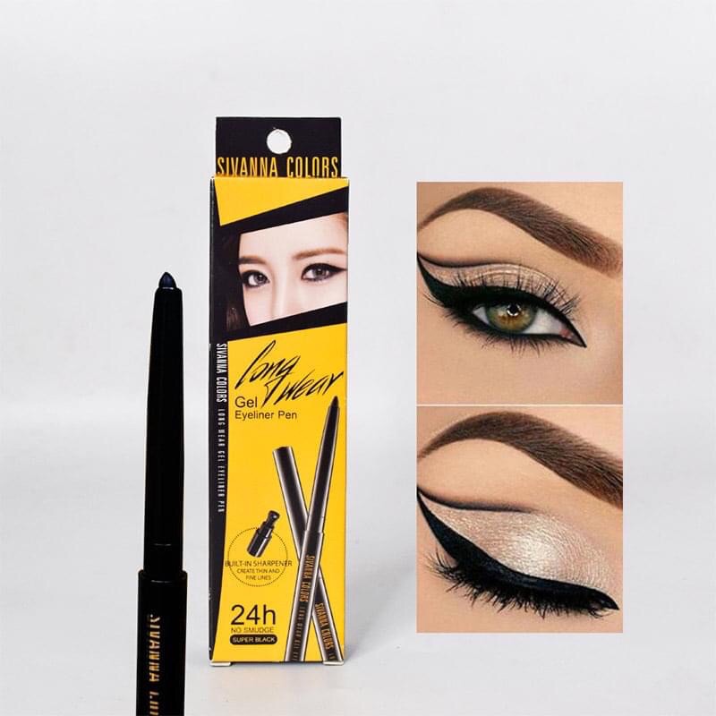 [Sẵn Ship] Chì kẻ mí trong ngoài 2in1 Sivanna Colors Long Wear Gel Eyeliner Pen siêu lì 24h không lem không trôi | BigBuy360 - bigbuy360.vn