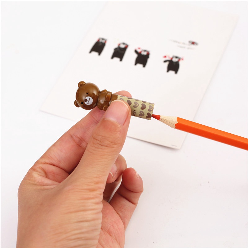 Deli. Set 6 Nắp Nhựa Bọc Bút Chì Hình Động Vật Hoạt Hình Nhật Bản Dễ Thương