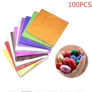 Set 100 lá nhôm 8cm x 8cm dùng bọc bánh kẹo socola tiện dụng
