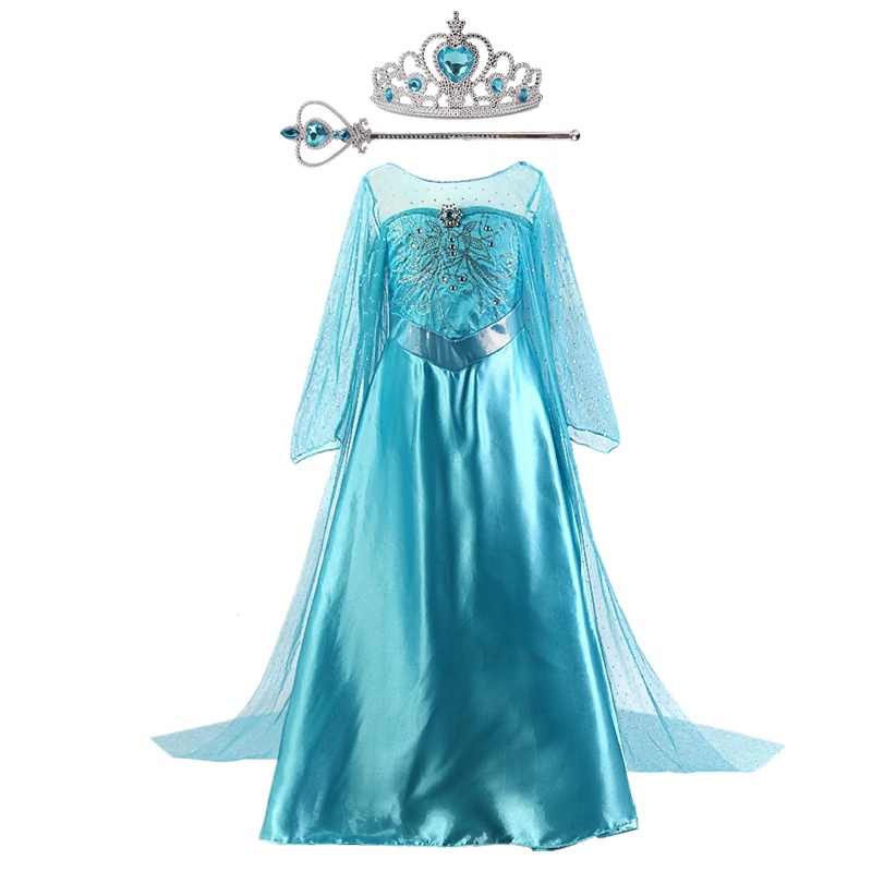 Đầm Hóa Trang Công Chúa Elsa Xinh Xắn Cho Bé Gái