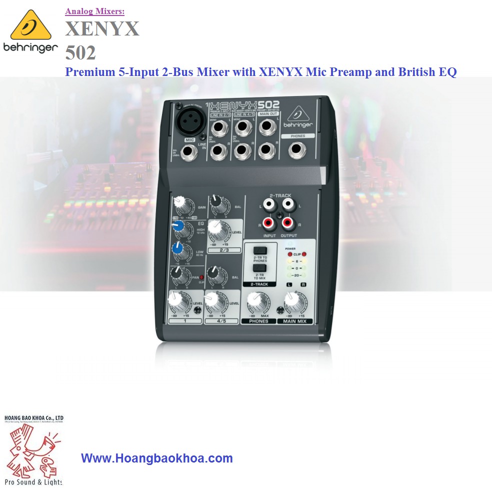 Mixer Analog Behringer 502 -- Bộ Trộn âm thanh chính hãng Behringer