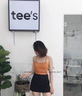 Áo yếm chéo dây lưng cột nơ