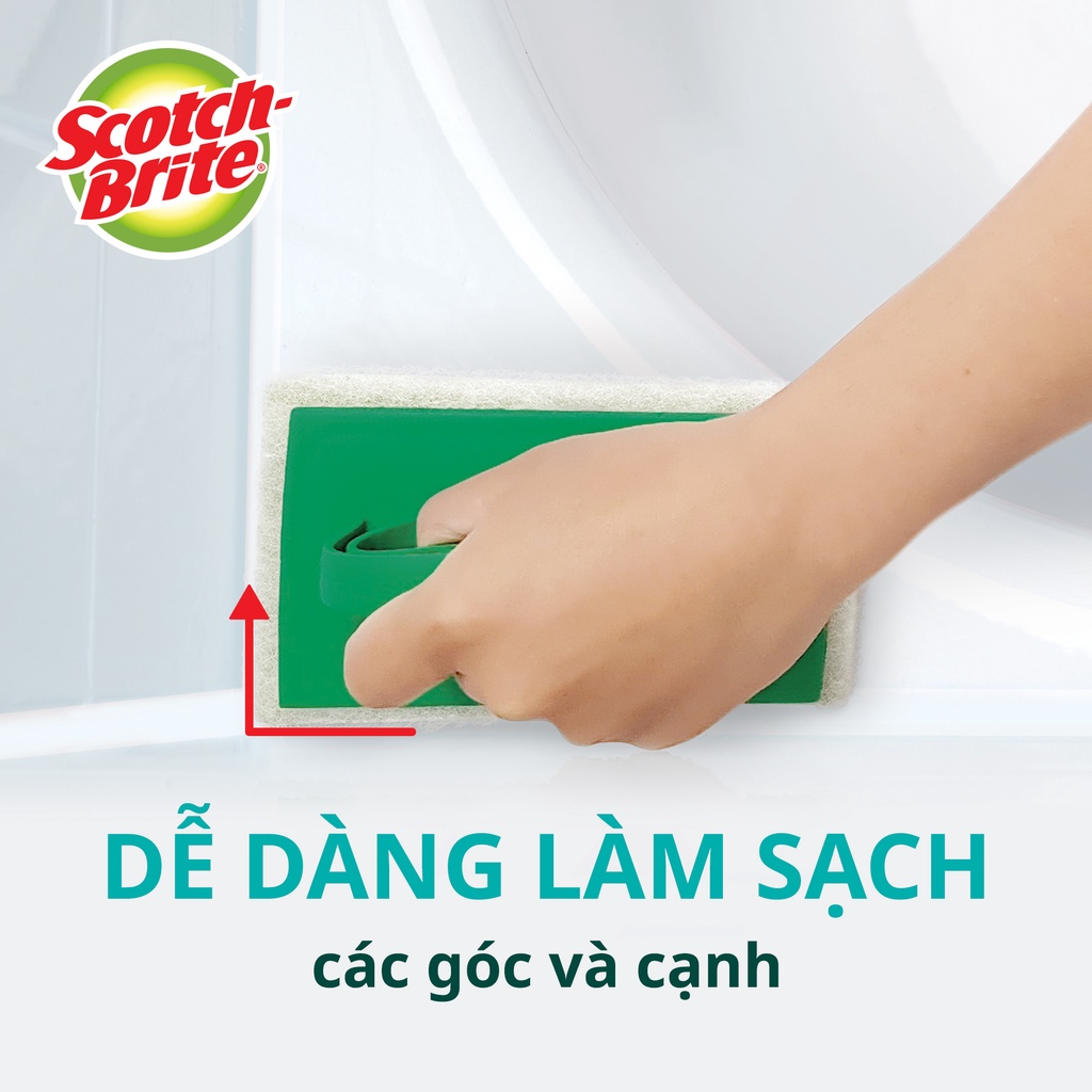 Bàn chải chà sàn nhà tắm bằng cước siêu sạch Scotch Brite 3M - Trắng không trầy xước 7723 , Xanh siêu sạch 7722