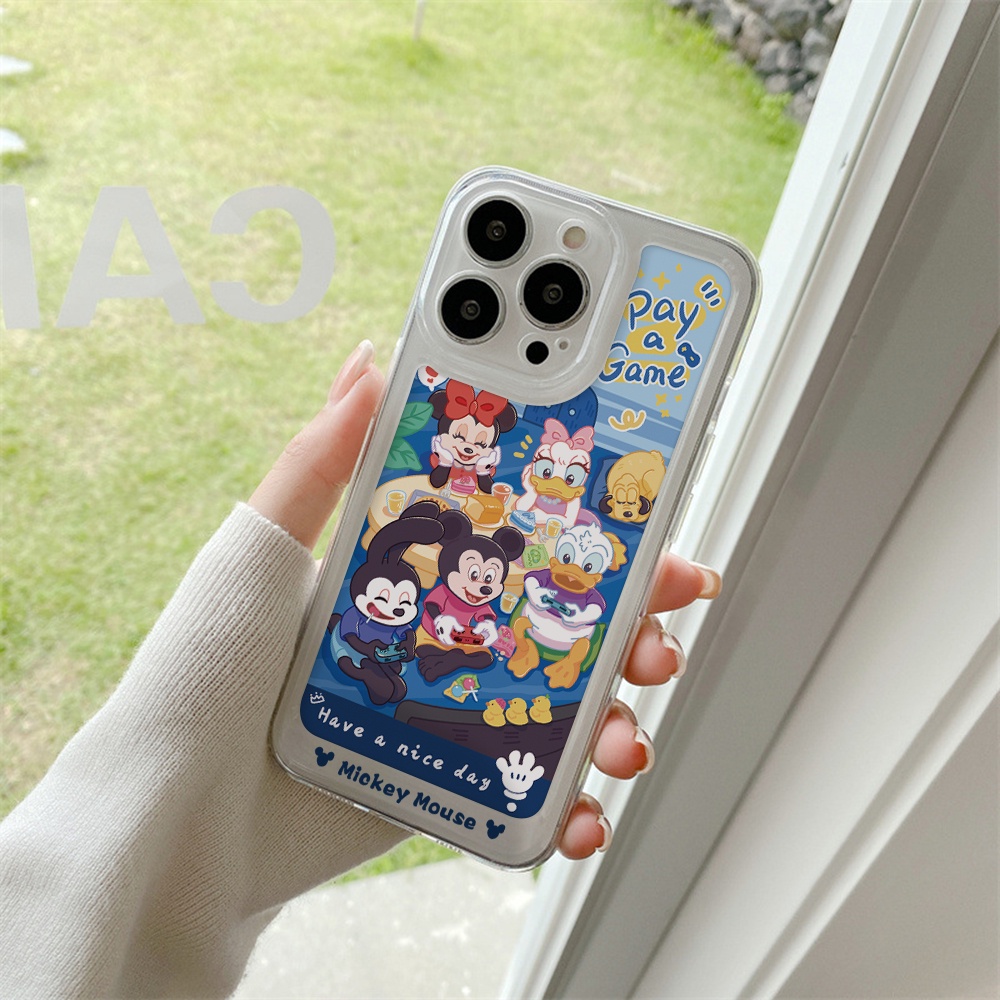 DISNEY Ốp Điện Thoại Trong Suốt Chống Sốc Chống Rơi In Hình Mickey Minnie Cho iPhone 11 13 12 X XS Pro Max XR 12 13