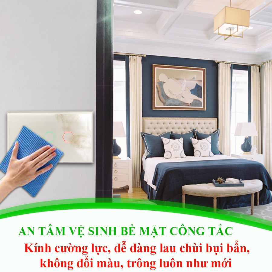 CÔNG TẮC THÔNG MINH GIÁ RẺ HUNONIC 4 NÚT TRẮNG│Hẹn giờ tự động, điều khiển mọi thiết bị từ xa qua điện thoại dùng Wifi