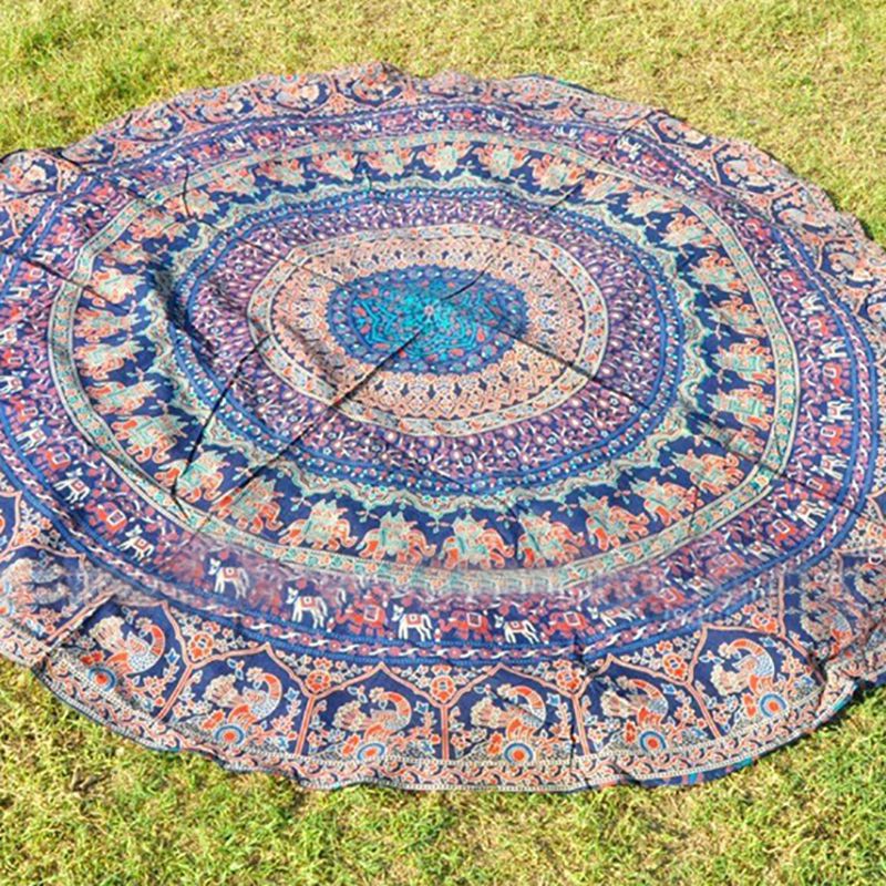Round Totem Pattern Beach Towel Yoga Mat Chiffon Tablecloth