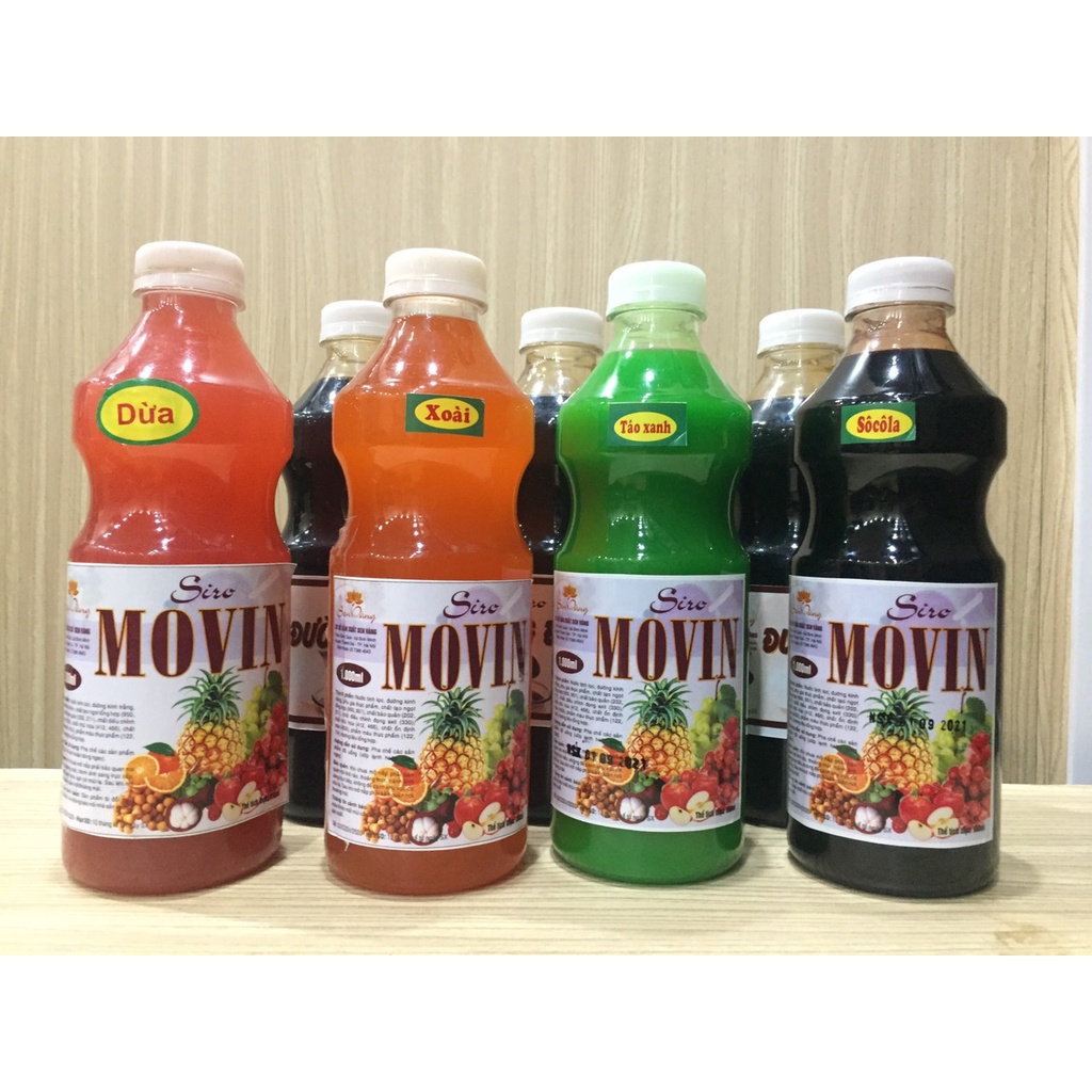 Siro hoa quả MoVin nhiều vị thơm ngon sánh mịn chai 1000ml