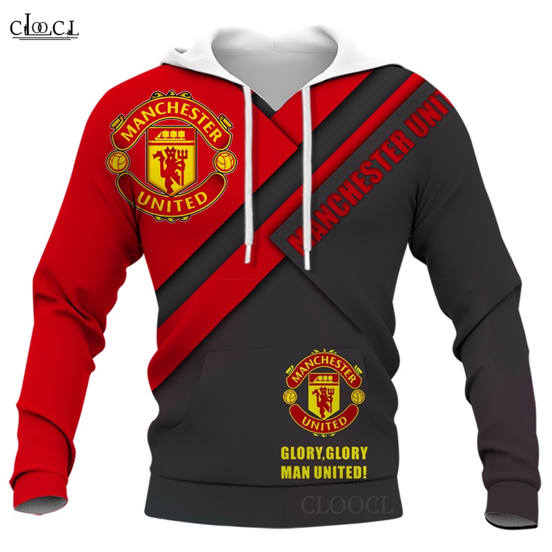 Loocl Áo Hoodie Chui Đầu Tay Dài In Họa Tiết Đội Bóng manchester united