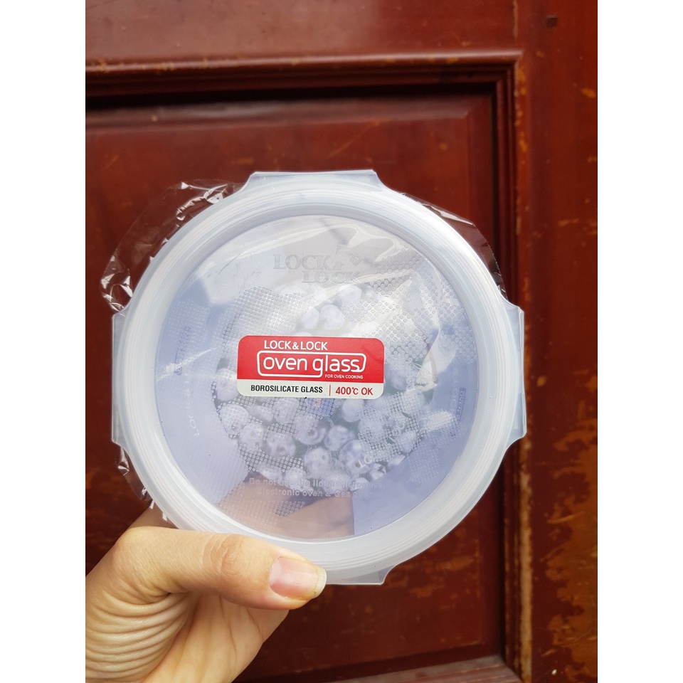 Hộp thố thủy tinh lock and lock tròn 650ml - LLG831 -  mang canh chống tràn dùng được trong lò vi sóng, máy rửa bát