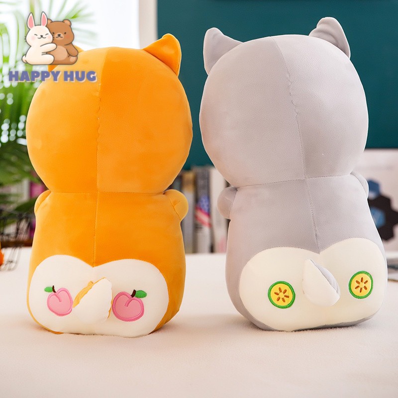 Gấu Bông Sóc bông ôm quả đáng yêu Size 25 cm nhồi gòn cao cấp - Happy Hug
