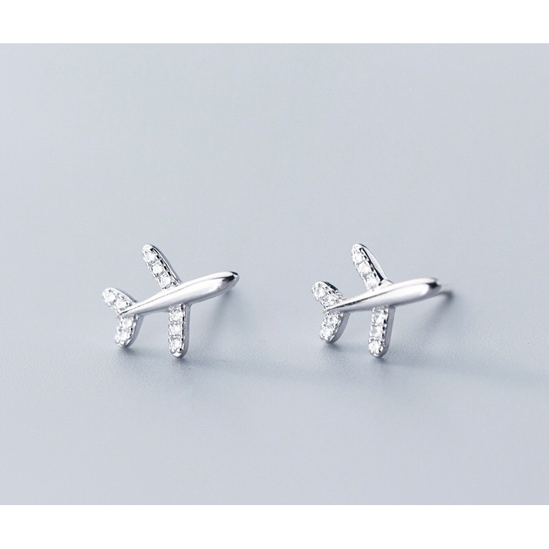 Bông Tai Nữ Bạc 925 Cao Cấp ERASHOP 075505 - Máy Bay Siêu Dễ Thương, Đơn Giản, Đeo Hằng Ngày, Đi Học, Đi Chơi, Rẻ Đẹp