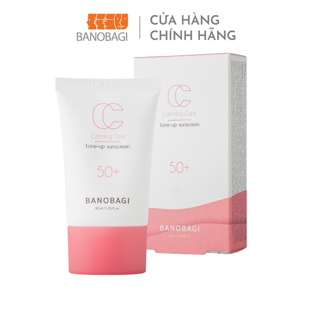 [MUA 1 TẶNG 1] Kem Chống Nắng Nâng Tone Trắng Hồng BANOBAGI Calming Care Tone Up Sunscreen 40ml