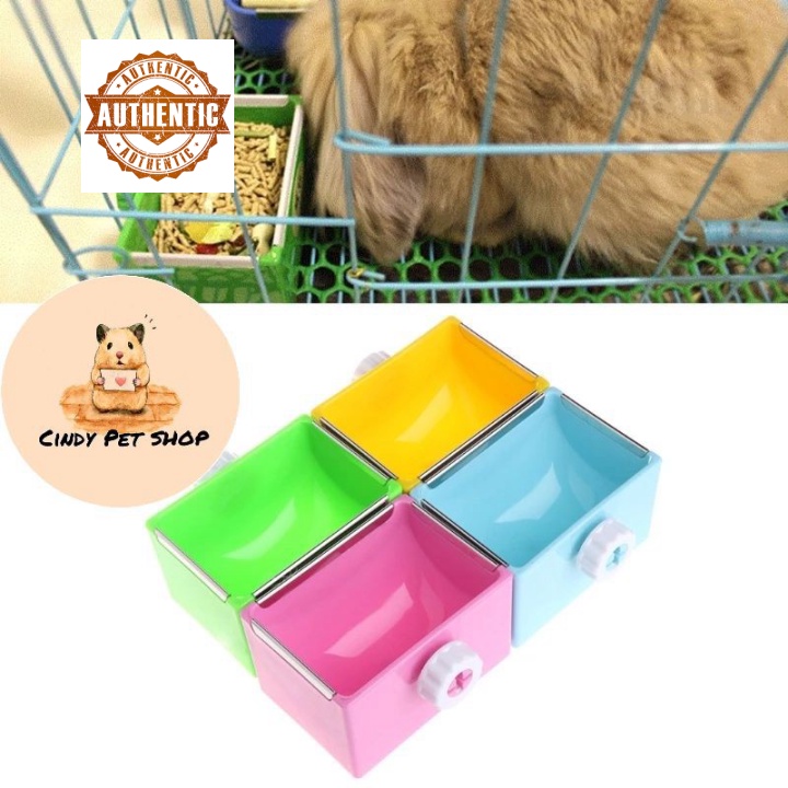 (Order Trung) Máng ăn nút vặn cố định vị trí gắn chuồng cho Thỏ, Bọ, Hamster, Chó, Mèo, Nhím Kiểng, Sóc Bông, Sóc Đất, S