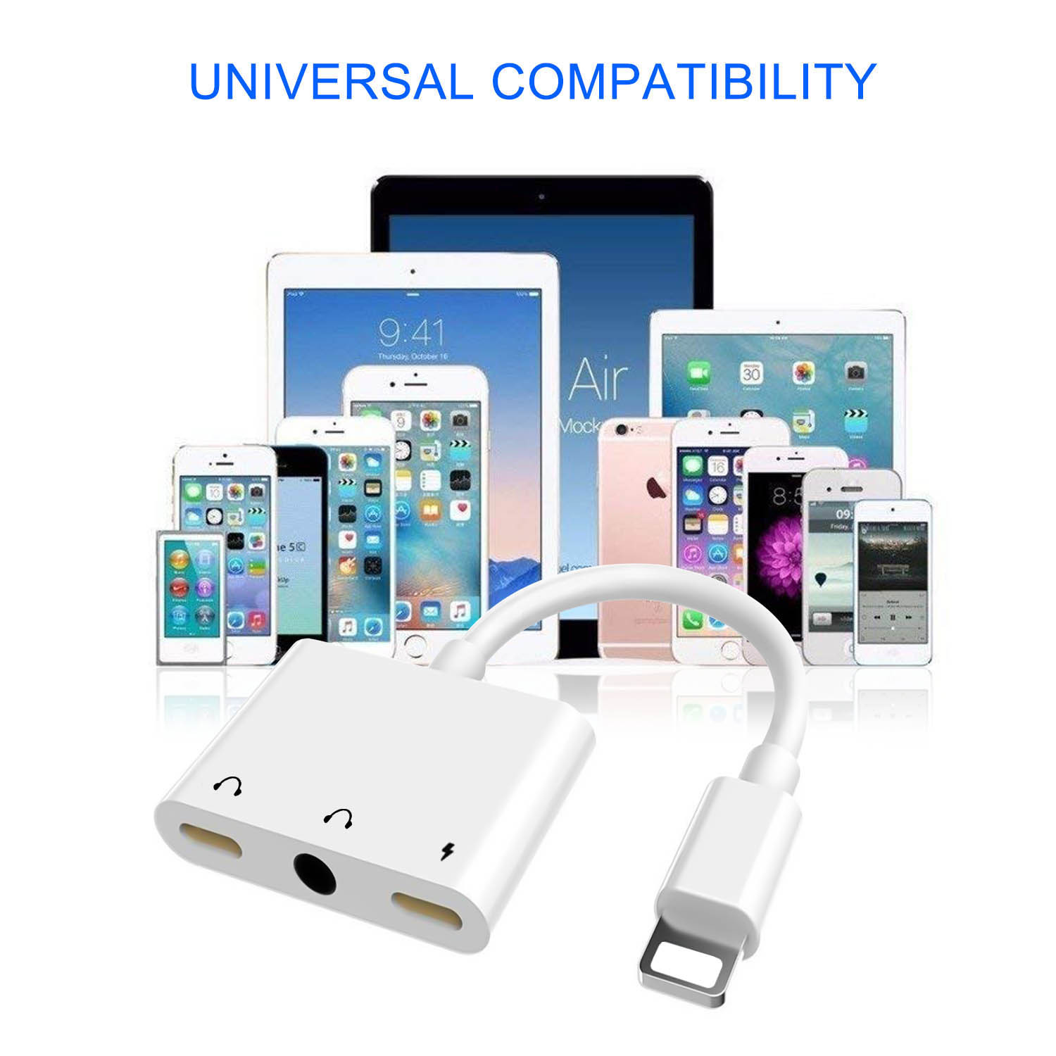 Đầu Chia Cổng Sạc Và Tai Nghe 3 Trong 1 3.5mm Tiện Dụng | BigBuy360 - bigbuy360.vn