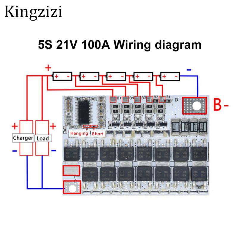 BALANCE Mô Đun Sạc Pin Lithium 3s / 4s / 5s Bms 12v 16.8v 21v 3.7v 100a Li-Ion